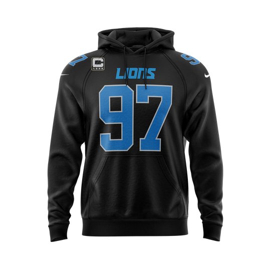 Detroit Lions Black Jersey-Inspired Hoodie